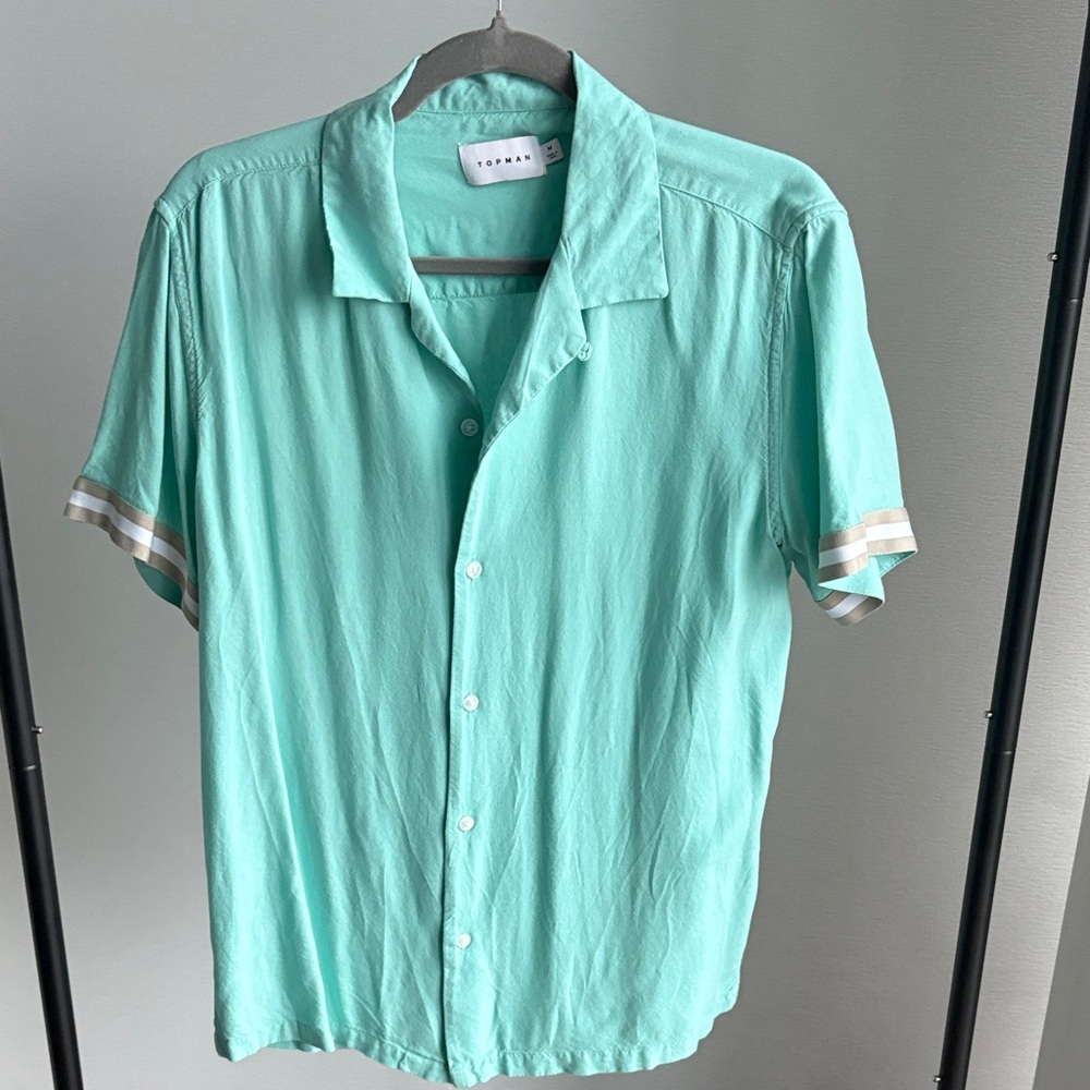 Topman Mint Green Button Down Shirt